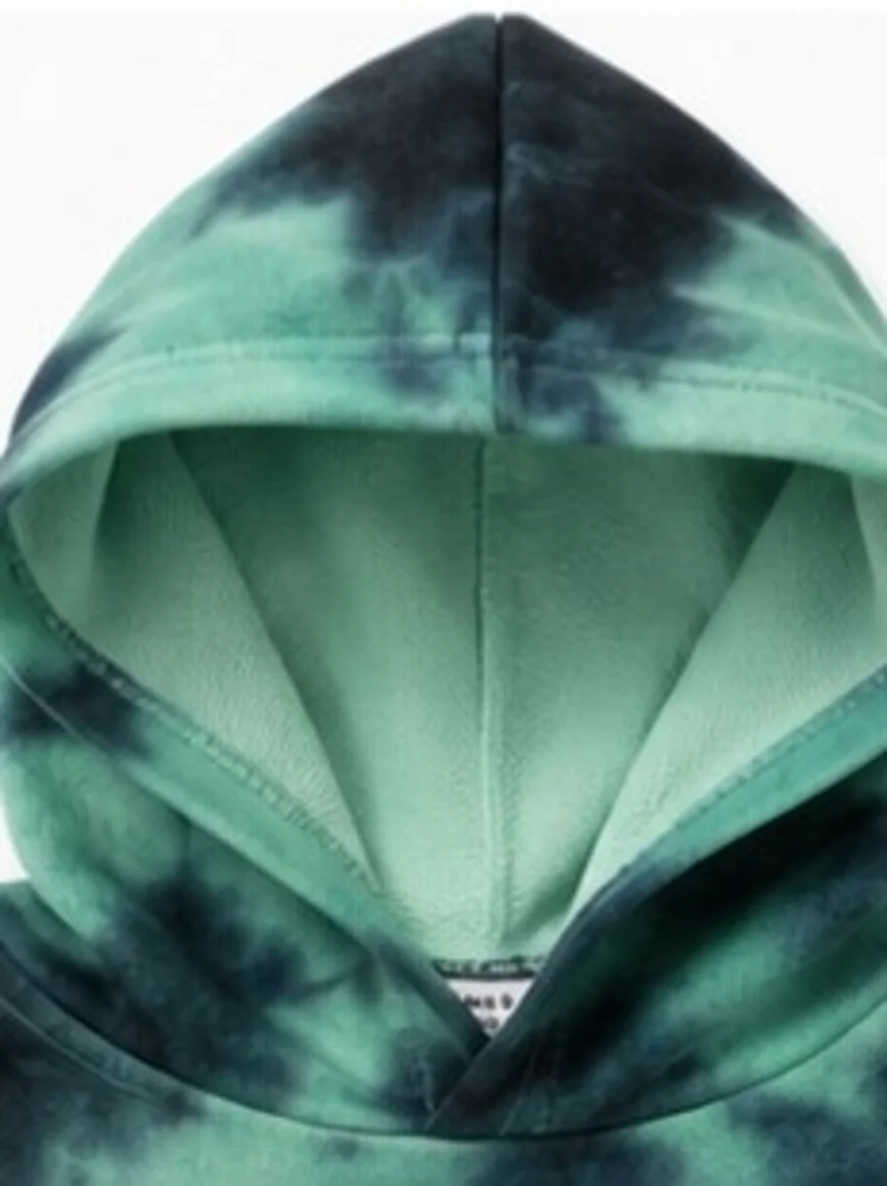 SHEIN Green and Black Tie-Dye Kids Hoodie Set